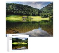 Rompecabezas 500 PCS para Adolescentes Peaceful Lake Reflections in Nature Rompecabezas para Adolescentes Juegos Divertidos Ensamblaje De Patrones Ayuda Al Cerebro A Ejercitarse 500 PCS