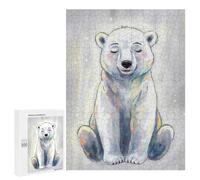 Rompecabezas 500 PCS para Adolescentes Peaceful Polar Bear Rompecabezas Juego De Ingenio Aliviador De Estrés Desafiante para Completar 500 PCS