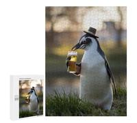 Rompecabezas 500 PCS para Adolescentes Penguin Sipping A Beer Rompecabezas para Adultos Juegos De Relajación Vacaciones En Casa Matar El Tiempo 500 PCS