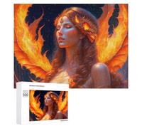 Rompecabezas 500 PCS para Adolescentes Phoenix Maiden Fire and Flame Fantasy Art Rompecabezas Juegos Relajantes Mejora La Memoria Oferta como Regalos para Toda La Familia 500 PCS