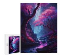 Rompecabezas 500 PCS para Adolescentes Pink Cherry Blossom Cave Rompecabezas para Adultos Juego Práctico Decoración del Hogar Cumpleaños Y Navidad 500 PCS