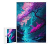 Rompecabezas 500 PCS para Adolescentes Pink Cherry Blossom Nature Rompecabezas para Adultos Juego Práctico Decoración del Hogar Cumpleaños Y Navidad 500 PCS