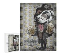 Rompecabezas 500 PCS para Adolescentes Pit Bull Enjoy Craft Beer Rompecabezas para Adultos Juego Familiar Una Obra De Arte como Regalo para Toda La Familia 500 PCS