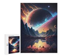 Rompecabezas 500 PCS para Adolescentes Planetary Reflections in Space -1 Rompecabezas para Adultos Juego Práctico Regalo De Cumpleaños Regalo De Cumpleaños, Regalos, 500 PCS