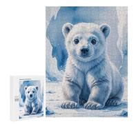 Rompecabezas 500 PCS para Adolescentes Polar Bear Cub Watercolor Rompecabezas para Adultos Juguetes DIY para La Diversión Familiar Ayuda A Ejercitar El Cerebro 500 PCS