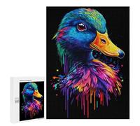 Rompecabezas 500 PCS para Adolescentes Pop Art Rainbow Duck Rompecabezas para Adultos Juego Familiar Decoración del Hogar para Cumpleaños, Navidad 500 PCS