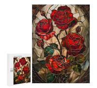Rompecabezas 500 PCS para Adolescentes Radiant Red Roses Rompecabezas para Adultos Juegos De Relajación Vacaciones En Casa Matar El Tiempo 500 PCS