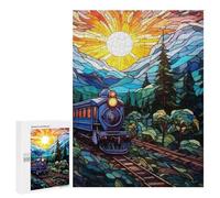 Rompecabezas 500 PCS para Adolescentes Railway Art Train Journey Rompecabezas DIY Juguetes Una Obra De Arte como Regalo para Toda La Familia 500 PCS