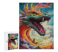 Rompecabezas 500 PCS para Adolescentes Rainbow Dragon Sky Rompecabezas para Adultos Juegos Relajantes Decoración Interacción Entre Padres E Hijos 500 PCS