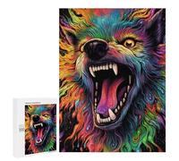 Rompecabezas 500 PCS para Adolescentes Rainbow Wolf Artwork Rompecabezas Juegos Relajantes Mejora La Memoria Oferta como Regalos para Toda La Familia 500 PCS