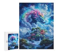 Rompecabezas 500 PCS para Adolescentes Rainbow Wolf in The Clouds Rompecabezas para Adultos Juegos De Relajación Vacaciones En Casa Matar El Tiempo 500 PCS