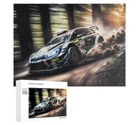 Rompecabezas 500 PCS para Adolescentes Rally Car Speeding Through Forest Rompecabezas para Adultos Juguete Decoración De Pared Mejora La Memoria Ayuda A Ejercitar El Cerebro 500 PCS