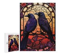 Rompecabezas 500 PCS para Adolescentes Ravens Huginn and Muninn Rompecabezas para Adultos Juego Práctico Decoración del Hogar Cumpleaños Y Navidad 500 PCS