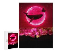 Rompecabezas 500 PCS para Adolescentes Red Moon High Tide Rompecabezas para Adultos Juguetes DIY para La Diversión Familiar Ayuda A Ejercitar El Cerebro 500 PCS