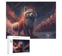 Rompecabezas 500 PCS para Adolescentes Red Panda with Lightning Aura Rompecabezas para Adultos Juguetes De Bricolaje Análisis Y Lógica Trato como Regalos para Toda La Familia 500 PCS