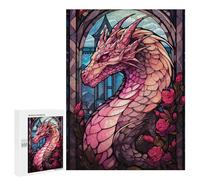 Rompecabezas 500 PCS para Adolescentes Rose Valtaria Pink Dragon Rompecabezas Juegos Familiares Ensamblaje De Patrones Cumpleaños Y Navidad 500 PCS