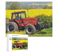 Rompecabezas 500 PCS para Adolescentes Rustic Red Tractor Amidst Vibrant Yellow Fields Rompecabezas para Adultos Juego De Ingenio Análisis Y Lógica 500 PCS