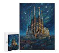 Rompecabezas 500 PCS para Adolescentes Sagrada Familia Barcelona Rompecabezas Juego De Ingenio Aliviador De Estrés Desafiante para Completar 500 PCS