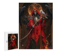 Rompecabezas 500 PCS para Adolescentes Santa Muerte with Owl Rompecabezas para Adultos Juegos Familiares Carrera De Velocidad De Manos para Cumpleaños, Navidad 500 PCS