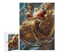 Rompecabezas 500 PCS para Adolescentes Santas Golden Sleigh Rompecabezas para Adultos Juego Práctico Decoración del Hogar Cumpleaños Y Navidad 500 PCS