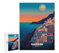 Rompecabezas 500 PCS para Adolescentes Santorini Sunset Rompecabezas para Adultos Juego Práctico Decoración del Hogar Cumpleaños Y Navidad 500 PCS