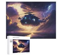 Rompecabezas 500 PCS para Adolescentes Sci-Fi Helicopter Storm Rompecabezas para Adolescentes Juguetes DIY Decoración De Pared Ayuda A Ejercitar El Cerebro 500 PCS