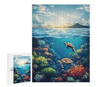 Rompecabezas 500 PCS para Adolescentes Sea Turtles and Coral Reef Rompecabezas para Adultos Juguetes DIY para La Diversión Familiar Ayuda A Ejercitar El Cerebro 500 PCS