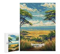 Rompecabezas 500 PCS para Adolescentes Serengeti National Park, Tanzania Art Rompecabezas para Adultos Juego Práctico Arte De Pared Desafiante De Completar 500 PCS