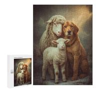 Rompecabezas 500 PCS para Adolescentes Sheep, Lamb, and Dog Friendship Rompecabezas para Adultos Rompecabezas Mejora La Memoria Desafío Educativo Reducción del Estrés Regalos 500 PCS