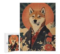 Rompecabezas 500 PCS para Adolescentes Shiba Inu Japanese Kimono Rompecabezas para Adultos Juego Familiar Decoración del Hogar para Cumpleaños, Navidad 500 PCS
