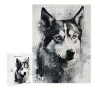 Rompecabezas 500 PCS para Adolescentes Siberian Husky Dog Charm Rompecabezas para Adultos Juego Familiar Una Obra De Arte como Regalo para Toda La Familia 500 PCS