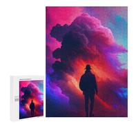 Rompecabezas 500 PCS para Adolescentes Silhouette in Colorful Clouds Rompecabezas para Adultos Juguete Decoración De Pared Difícil Difícil Desafiante De Completar 500 PCS