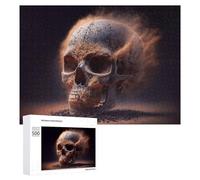 Rompecabezas 500 PCS para Adolescentes Skull in Sand Time's Ephemeral Grip Rompecabezas para Adultos Juguete Decoración De Pared Mejora La Memoria Ayuda A Ejercitar El Cerebro 500 PCS