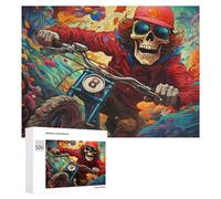 Rompecabezas 500 PCS para Adolescentes Skull Rider Fiery Adventure Rompecabezas para Adolescentes Juegos Divertidos Ensamblaje De Patrones Ayuda Al Cerebro A Ejercitarse 500 PCS