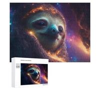 Rompecabezas 500 PCS para Adolescentes Sloth in Space Cosmic Adventure Rompecabezas para Adultos Juego Familiar Carrera De Velocidad De Manos Regalos para Reducir El Estrés 500 PCS