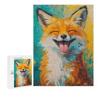 Rompecabezas 500 PCS para Adolescentes Smiling Fox Portrait Rompecabezas para Adultos Juego Práctico Regalo De Cumpleaños Regalo De Cumpleaños, Regalos, 500 PCS