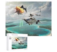 Rompecabezas 500 PCS para Adolescentes Space Battle Over A Tropical Island Rompecabezas para Adultos Juegos Divertidos Una Obra De Arte Ayuda A Ejercitar El Cerebro 500 PCS