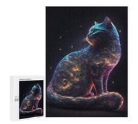 Rompecabezas 500 PCS para Adolescentes Space Is Wild Cat Galaxies Rompecabezas para Adultos Juego Familiar Decoración del Hogar para Cumpleaños, Navidad 500 PCS