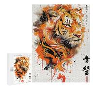 Rompecabezas 500 PCS para Adolescentes Splatter Tiger Rompecabezas para Adultos Juguete Decoración De Pared Difícil Difícil Desafiante De Completar 500 PCS