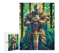 Rompecabezas 500 PCS para Adolescentes Stained Glass Paladin Rompecabezas Juegos Familiares Ensamblaje De Patrones Cumpleaños Y Navidad 500 PCS