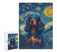 Rompecabezas 500 PCS para Adolescentes Starrynight Cocker Spaniel Rompecabezas para Adultos Juego Familiar Una Obra De Arte como Regalo para Toda La Familia 500 PCS