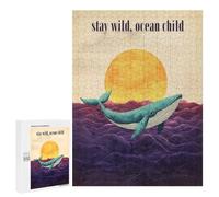 Rompecabezas 500 PCS para Adolescentes Stay Wild, Ocean Child Rompecabezas para Adultos Juego Práctico Arte De Pared Desafiante De Completar 500 PCS
