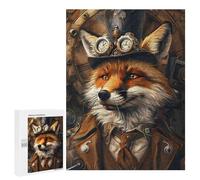 Rompecabezas 500 PCS para Adolescentes Steampunk Fox Animal Rompecabezas para Adultos Juego Práctico Pero Divertido Y Humorístico Regalo De Cumpleaños, Regalos, 500 PCS