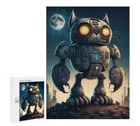 Rompecabezas 500 PCS para Adolescentes Steampunk Robot Cat Art Rompecabezas para Adultos Juego Práctico Decoración del Hogar Cumpleaños Y Navidad 500 PCS