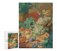 Rompecabezas 500 PCS para Adolescentes Still Life with Fruit and Flowers Rompecabezas Juego De Ingenio Aliviador De Estrés Desafiante para Completar 500 PCS