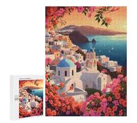 Rompecabezas 500 PCS para Adolescentes Sunset in Santorini Rompecabezas para Adultos Juguete Decoración De Pared Difícil Difícil Desafiante De Completar 500 PCS