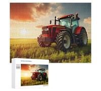 Rompecabezas 500 PCS para Adolescentes Sunset Tractor in Field -1 Rompecabezas para Adolescentes Juegos Divertidos Ensamblaje De Patrones Ayuda Al Cerebro A Ejercitarse 500 PCS