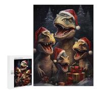 Rompecabezas 500 PCS para Adolescentes T Rex Xmas Family Rompecabezas para Adultos Juego Práctico Pero Divertido Y Humorístico Regalo De Cumpleaños, Regalos, 500 PCS