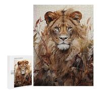 Rompecabezas 500 PCS para Adolescentes The Golden King Lion Rompecabezas Juegos Familiares Ensamblaje De Patrones Cumpleaños Y Navidad 500 PCS