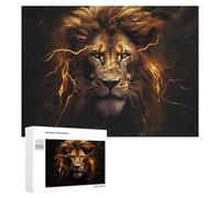 Rompecabezas 500 PCS para Adolescentes Thundering Majesty The Lion's Roar Rompecabezas para Adultos Juguete Decoración De Pared Mejora La Memoria Ayuda A Ejercitar El Cerebro 500 PCS